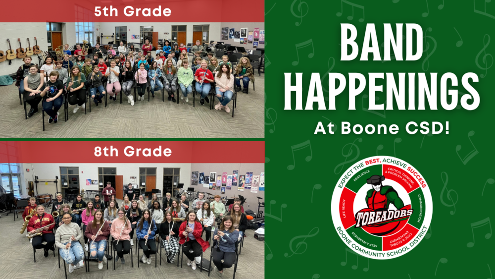 Band Happenings at Boone CSD!