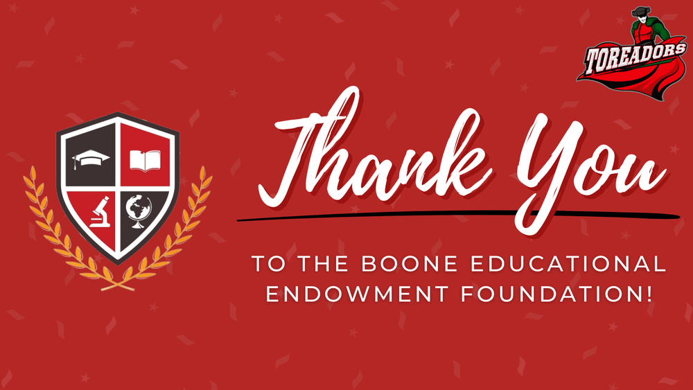 Thank You to the Boone Educational Endowment Foundation