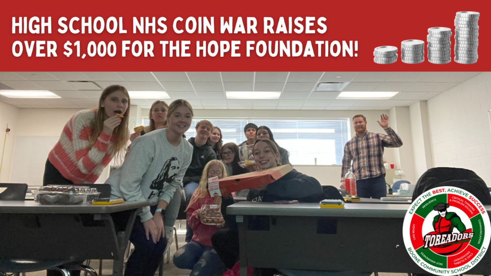 NHS Coin War Raises More Than $1,000 for Hope Foundation 