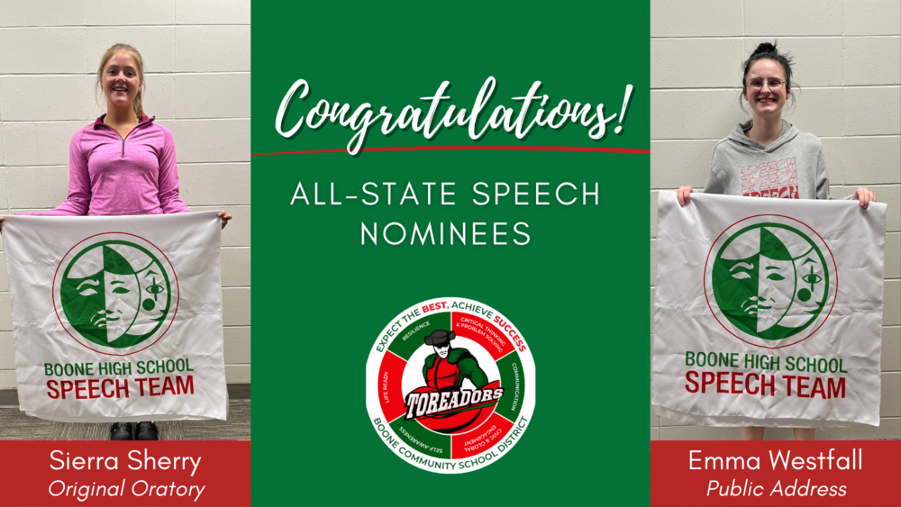 Congratulations to Our All-State Speech Nominees!