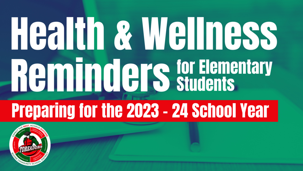 Health & Wellness Reminders for Elementary Students