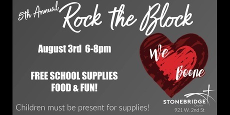 Graphic shows event to provide free school supplies to students