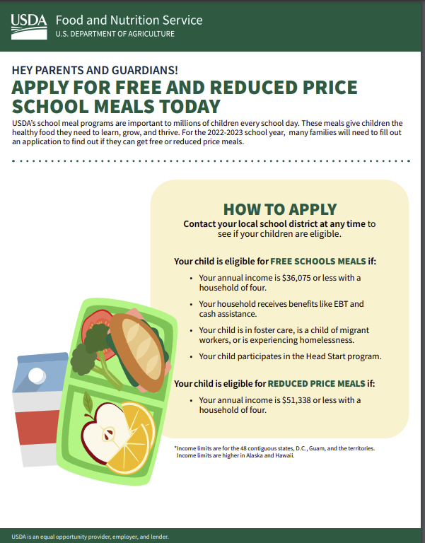 free and reduced meals 