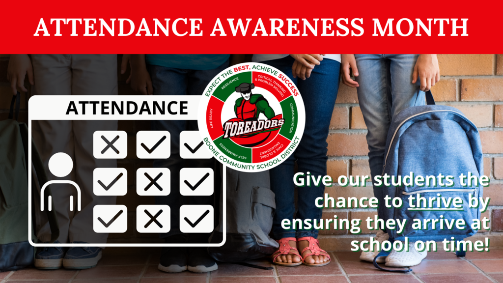 Graphic shows that September is Attendance Awareness Month 