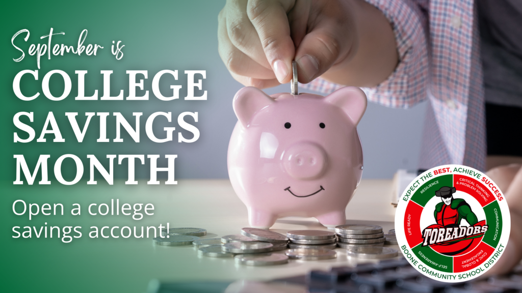 Graphic shows that September is College Savings Month